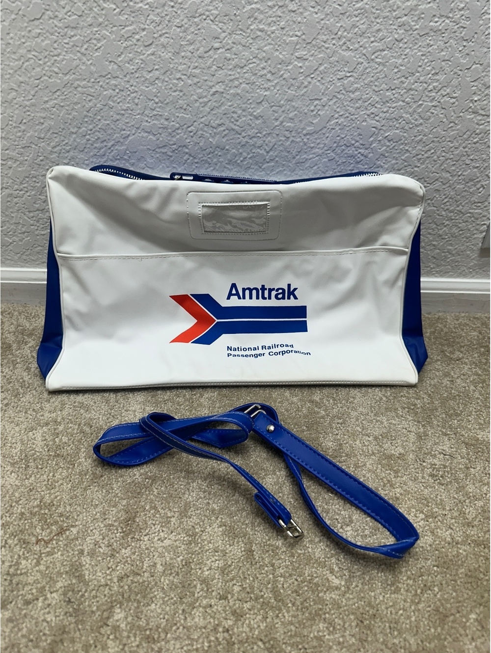 Vtg New Amtrak Carryon Travel Bag Tote Sealed Railroad Train Vinyl